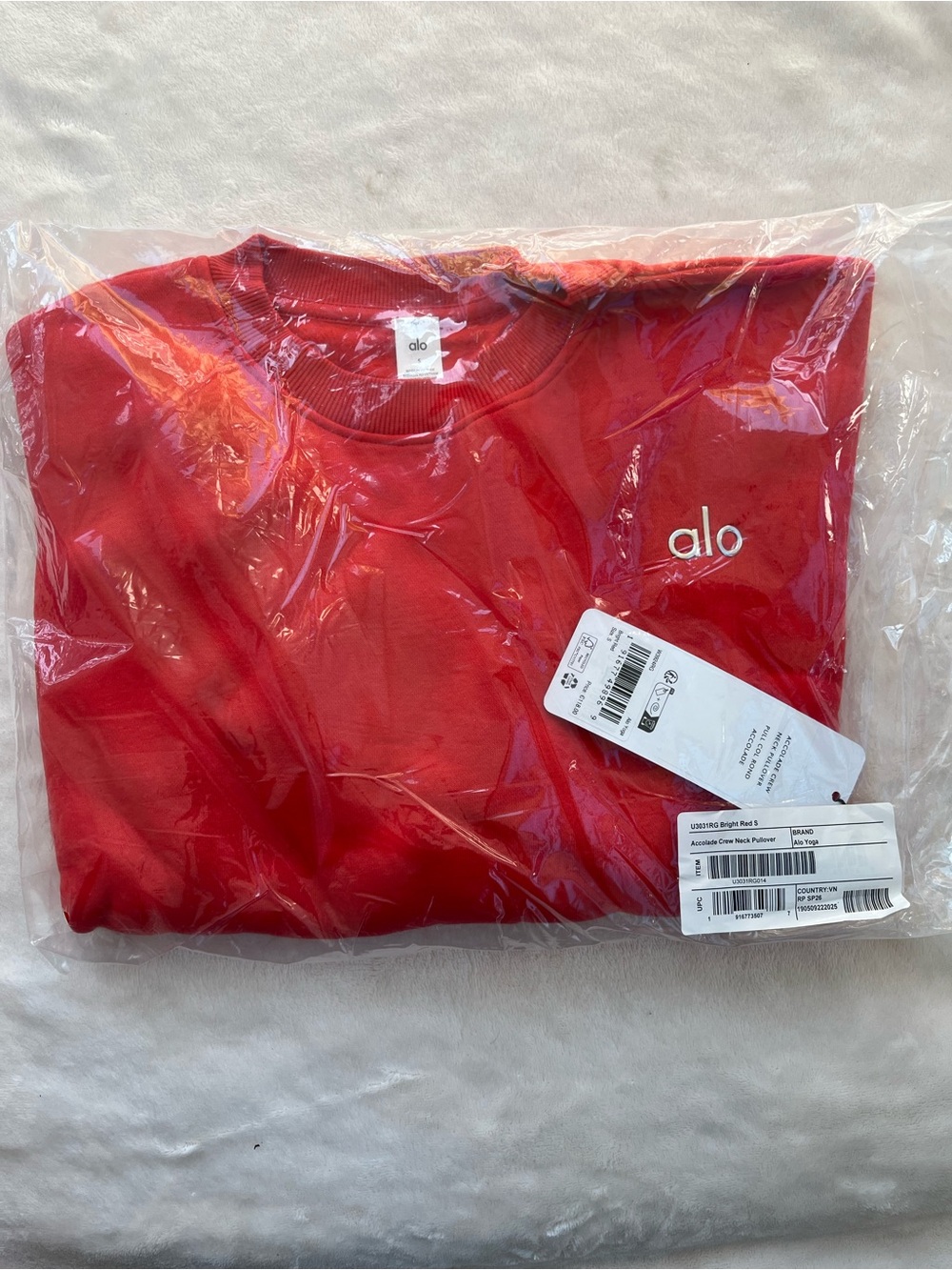 Alo Women's Red accolade Crewneck Sweatshirt